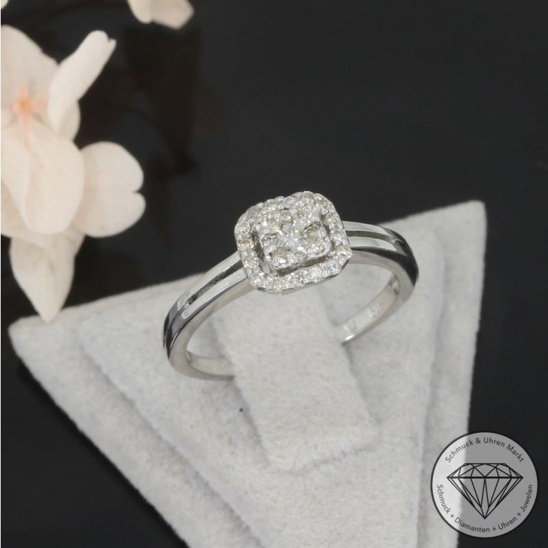 Wert 990 € Brillant Ring (ca. 0,25 carat) in 750er 18 K Weißgold - 94718 