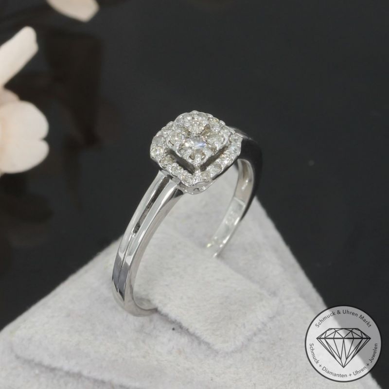 Wert 990 € Brillant Ring (ca. 0,25 carat) in 750er 18 K Weißgold - 94718 