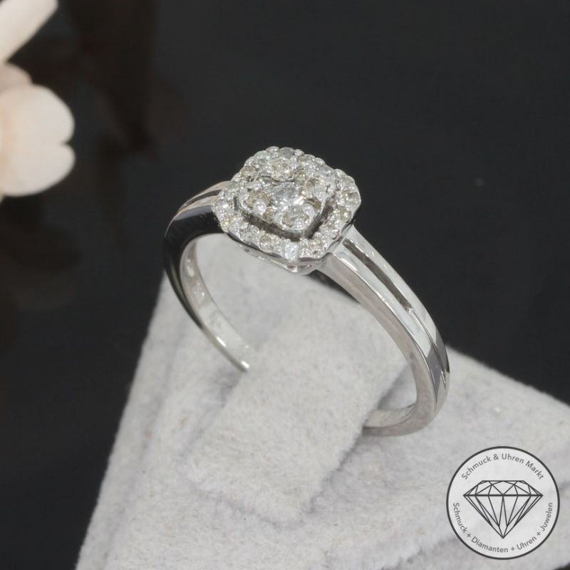 Wert 990 € Brillant Ring (ca. 0,25 carat) in 750er 18 K Weißgold - 94718 