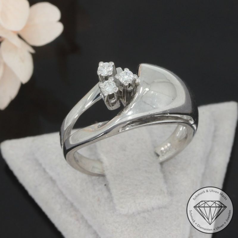 Wert 1100 € Brillant Ring (ca. 0,15 carat) in 585er 14 K Weißgold - 94733