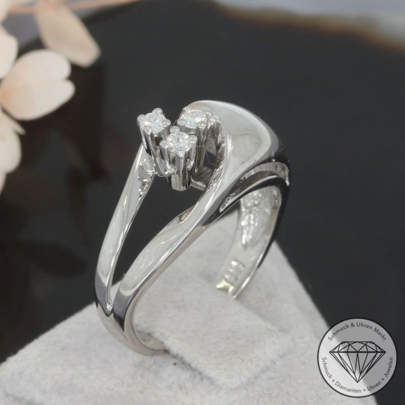 Wert 1100 € Brillant Ring (ca. 0,15 carat) in 585er 14 K Weißgold - 94733