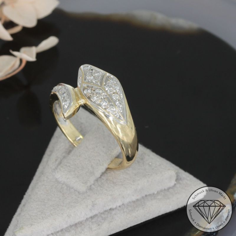 Wert 1550 € Brillant Ring ca. (0,45 carat) in 585er 14 K Gelbgold - 94821