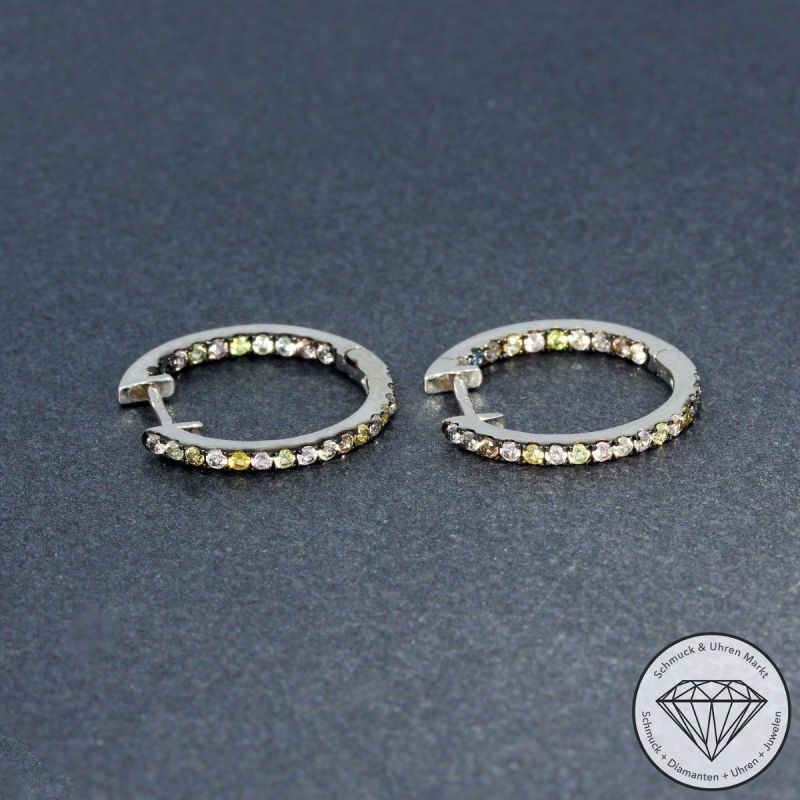 Sale! Wert 1330 € Saphir Creolen (0,60 carat) in 750er 18 K Weißgold - H743
