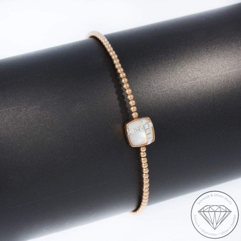 Wert 1800 € Brillant Perlmutt Perl Armreif in 750er 18 K Roségold - 94876