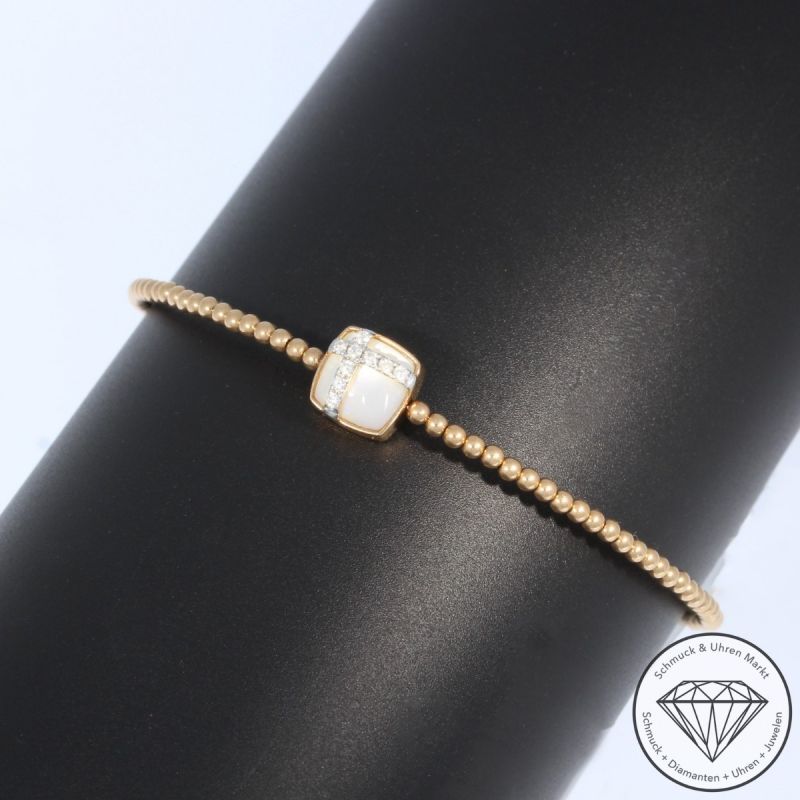 Wert 1800 € Brillant Perlmutt Perl Armreif in 750er 18 K Roségold - 94876