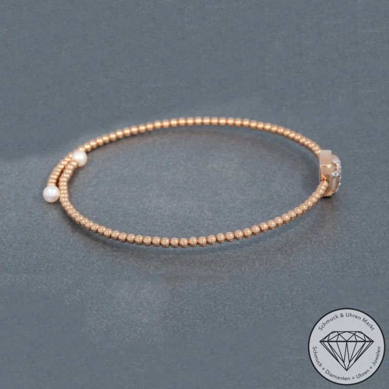 Wert 1800 € Brillant Perlmutt Perl Armreif in 750er 18 K Roségold - 94876