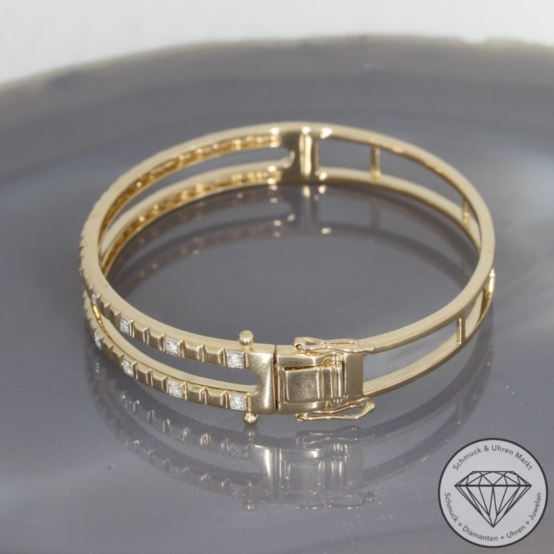 Wert 7370 € Brillant Armreif (0,20 carat) in 585er 14 K Gelbgold - 94882