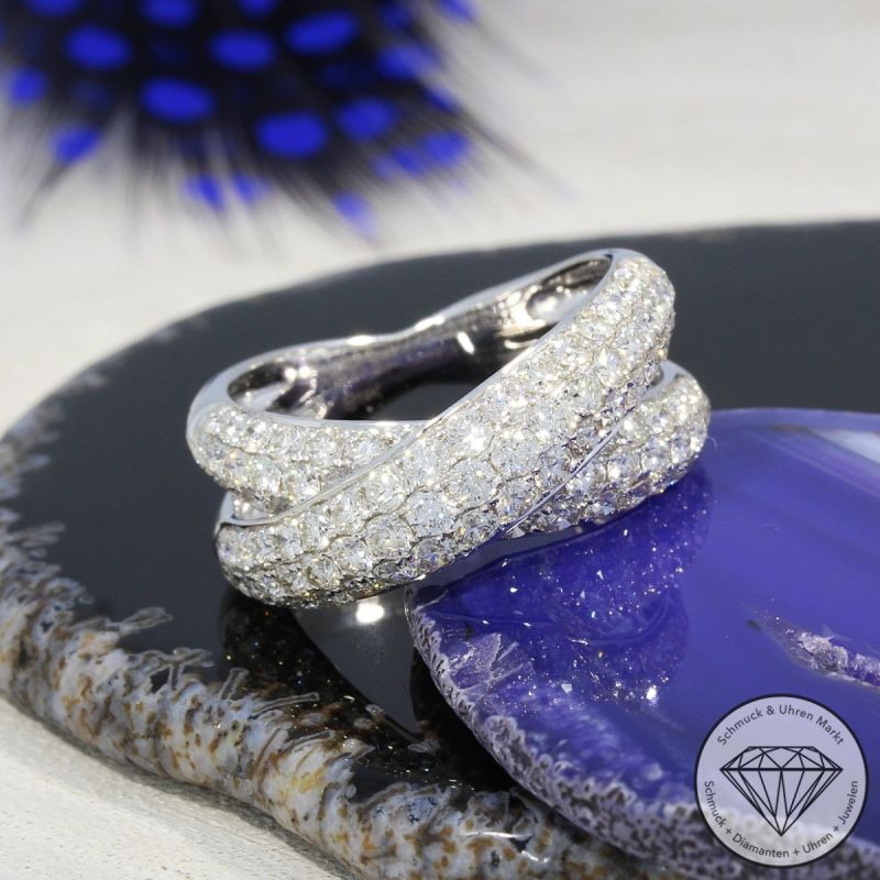 Wert 6890 € Brillant Ring (2,48 carat) in 585er 14 K Weißgold - H1812