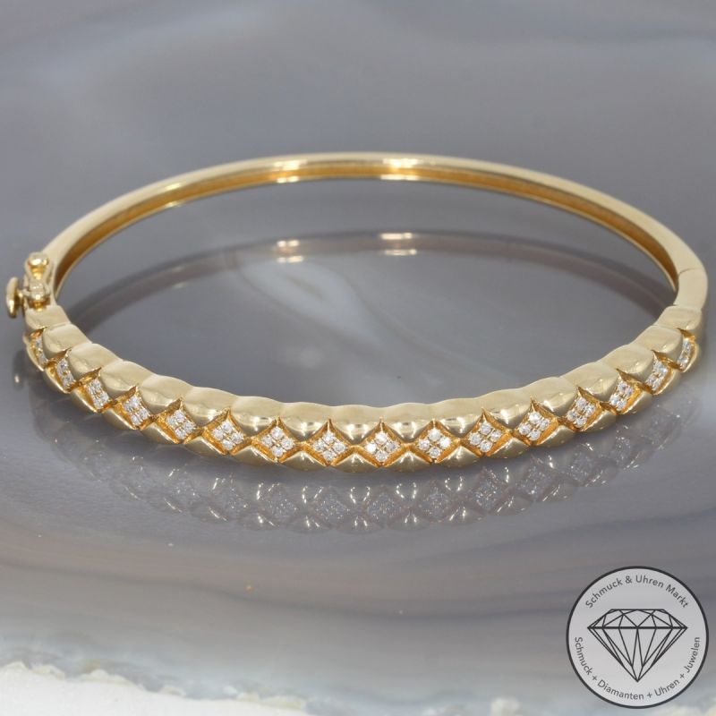 Wert 6390 € Diamant Armreif (0,40 carat) in 585er 14 K Gelbgold - 94887
