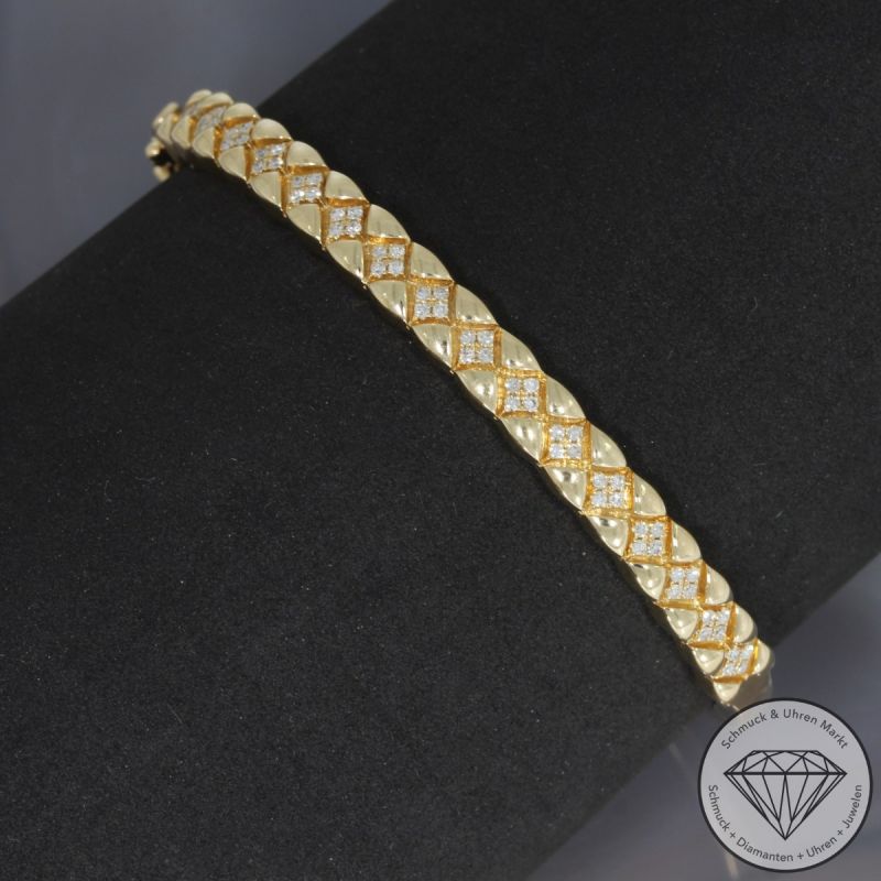 Wert 6390 € Diamant Armreif (0,40 carat) in 585er 14 K Gelbgold - 94887