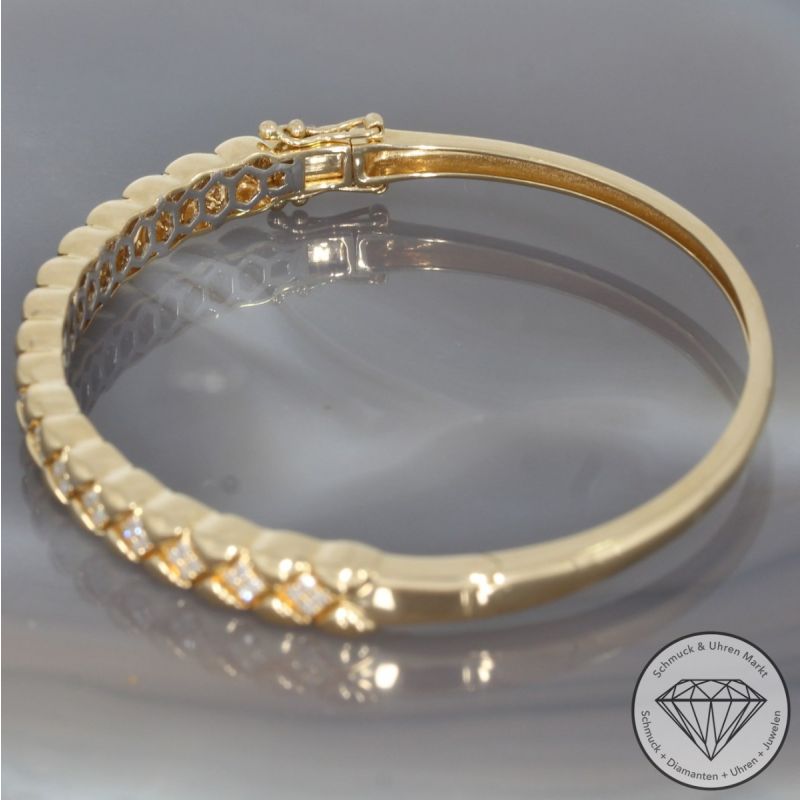Wert 6390 € Diamant Armreif (0,40 carat) in 585er 14 K Gelbgold - 94887