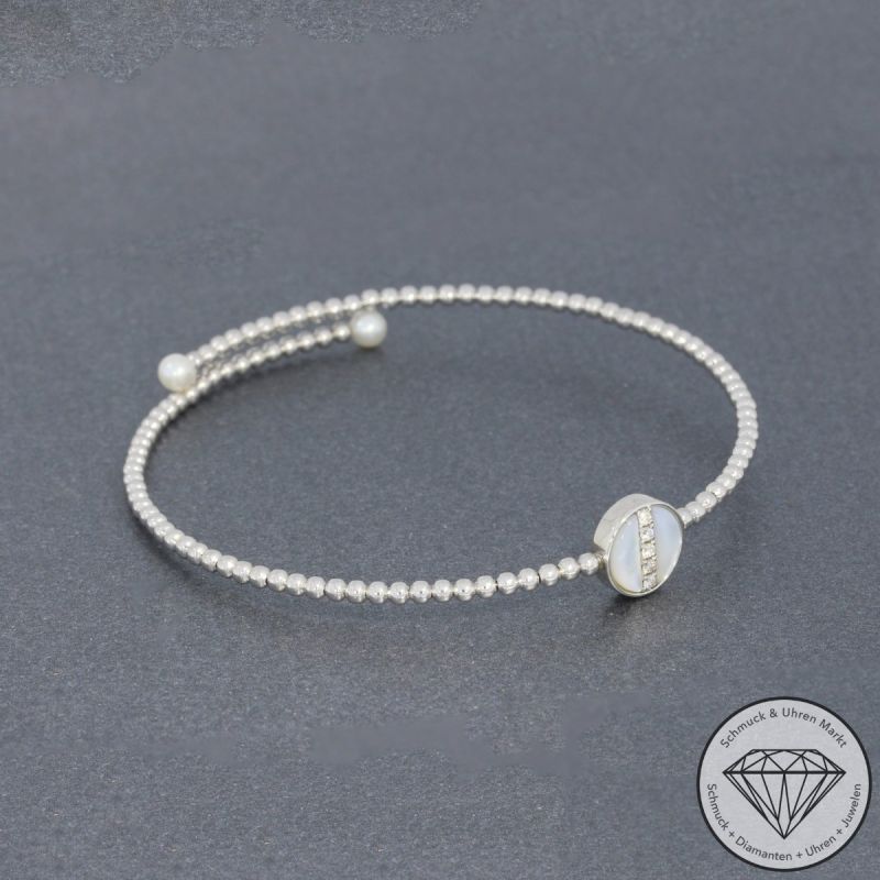 Wert 1710 € Brillant Perl Armreif in 750er 18 K Weißgold - 94899