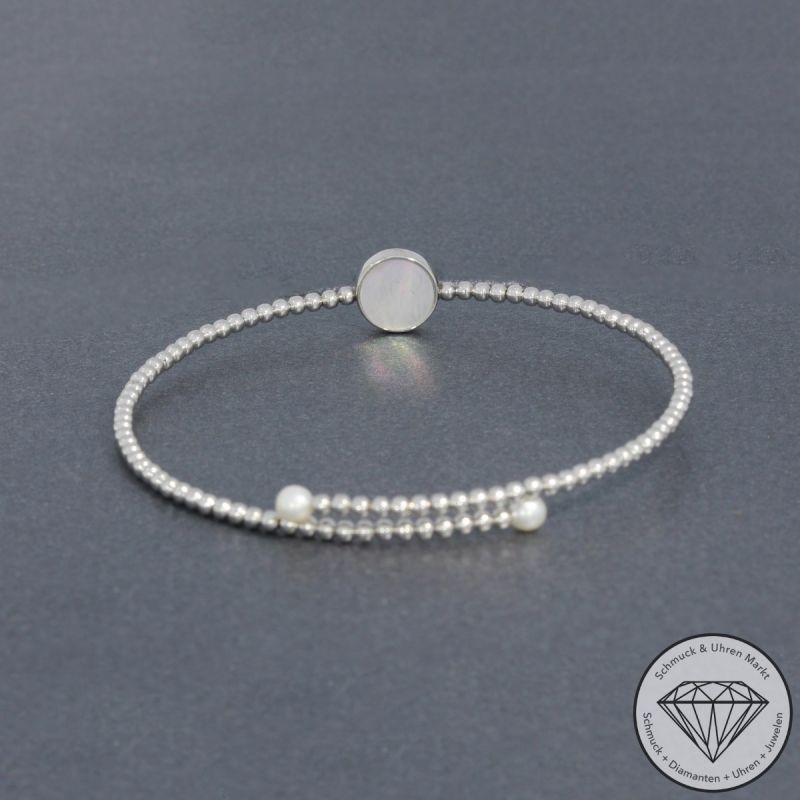 Wert 1710 € Brillant Perl Armreif in 750er 18 K Weißgold - 94899