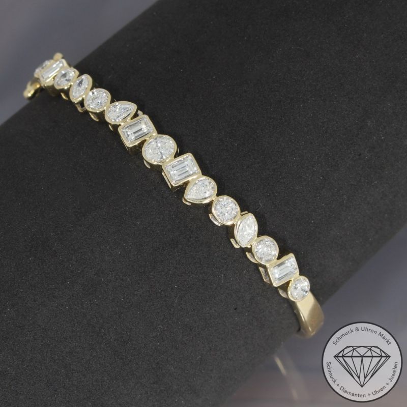 Wert 11790 € Brillant Diamant Armreif in 585er 14 K Gelbgold - 94900
