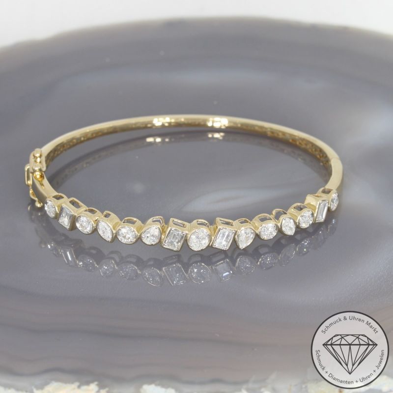 Wert 11790 € Brillant Diamant Armreif in 585er 14 K Gelbgold - 94900
