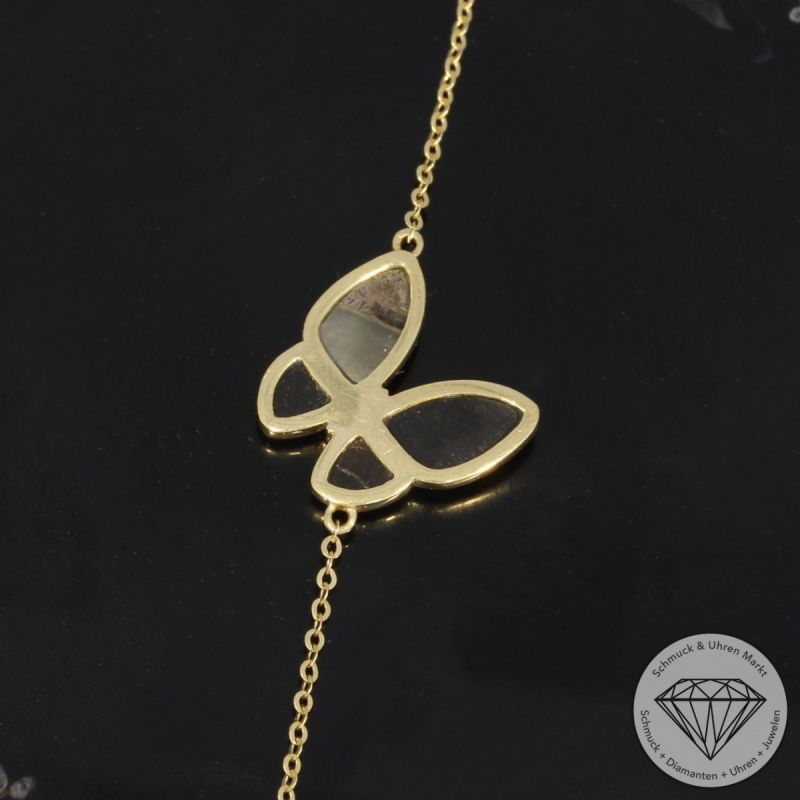 Wert 1450 € Brillant Perlmutt Armband in 750er 18 K Gelbgold - 94913