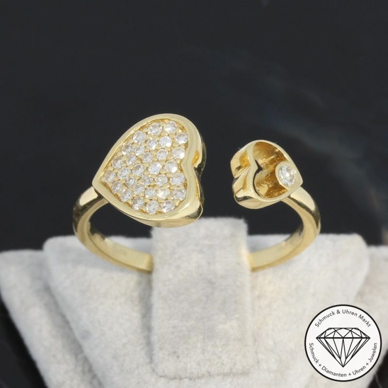 Wert 1490 € Brillant Ring Herz (0,19 carat) in 585er 14 K Gelbgold - 94925