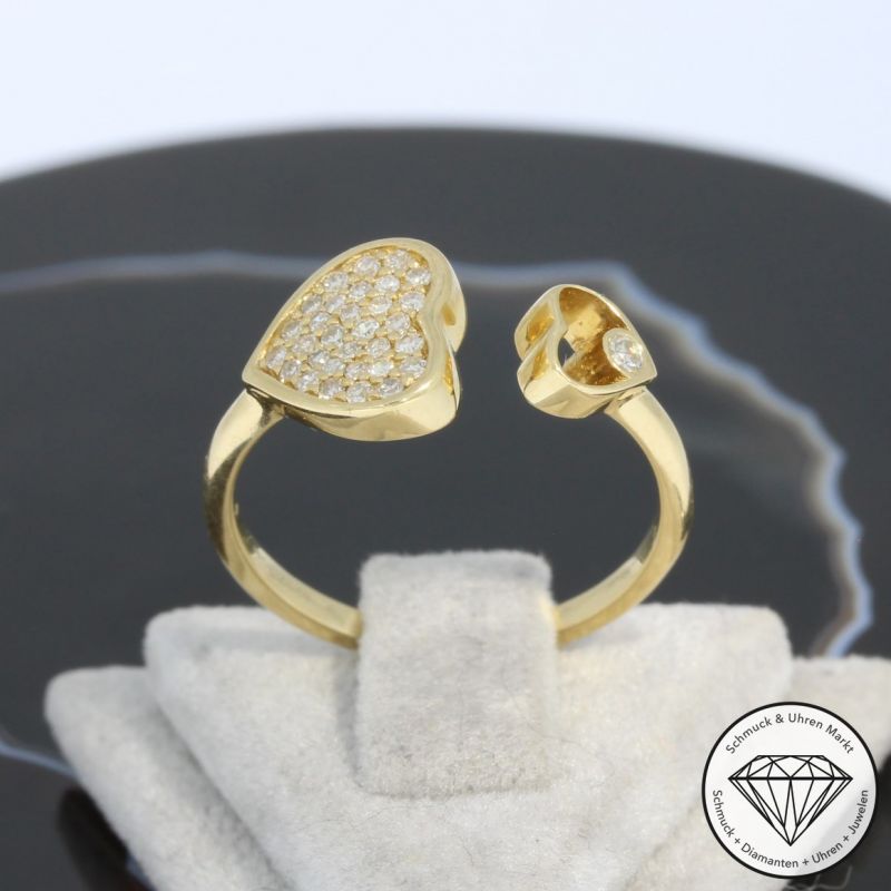 Wert 1490 € Brillant Ring Herz (0,19 carat) in 585er 14 K Gelbgold - 94925