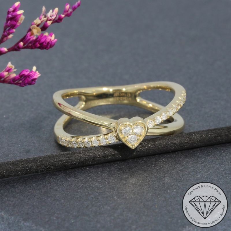 Wert 1990 € Brillant Diamant Ring in 585er 14 K Gelbgold - 94926 