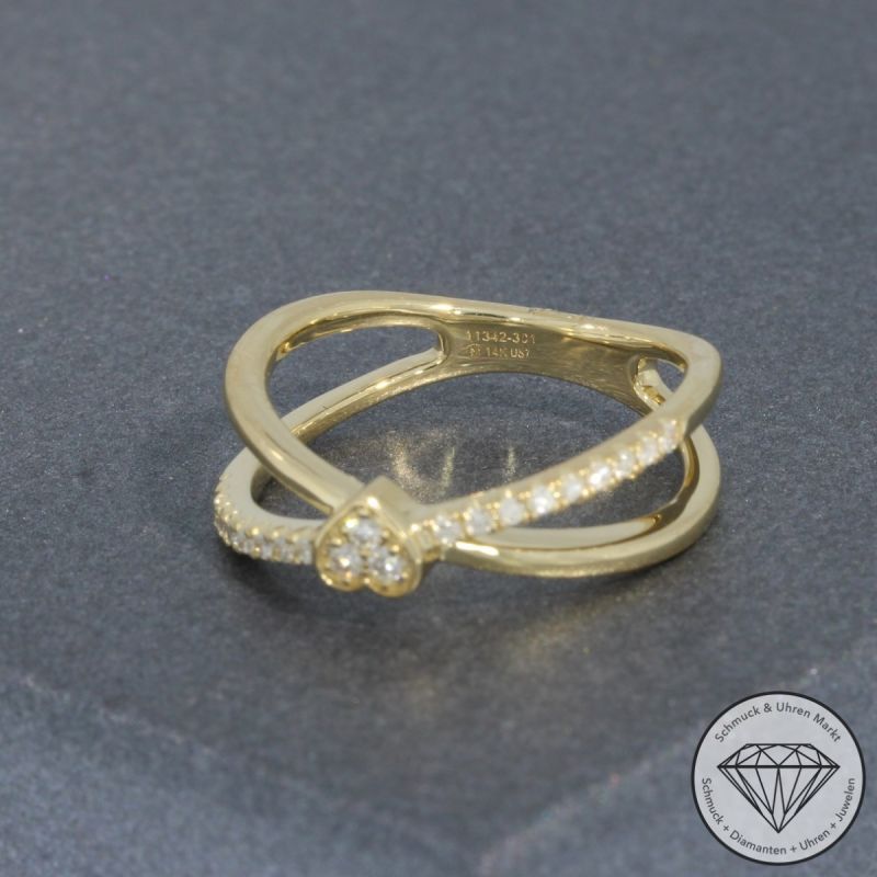 Wert 1990 € Brillant Diamant Ring in 585er 14 K Gelbgold - 94926 