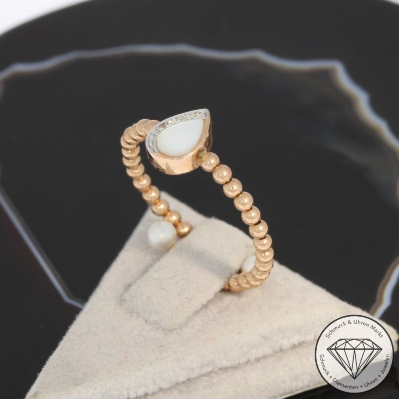 Wert 890 € Brillant Perlmutt Perl Ring in 750er 18 K Rosegold - 94935