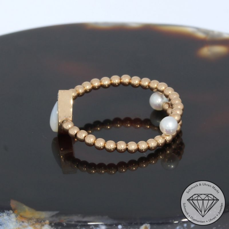 Wert 890 € Brillant Perlmutt Perl Ring in 750er 18 K Rosegold - 94935