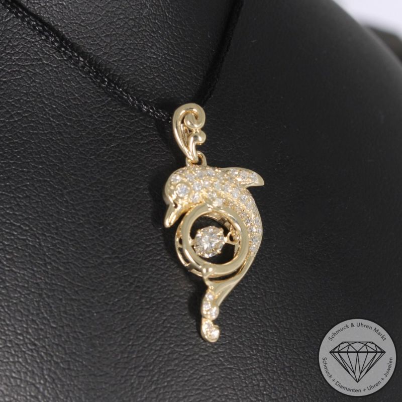 Wert 1960 € Brillant Diamant Anhänger in 585er 14 K Gelbgold - 94965