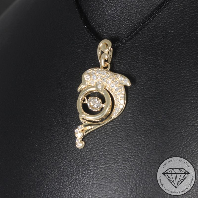 Wert 1960 € Brillant Diamant Anhänger in 585er 14 K Gelbgold - 94965