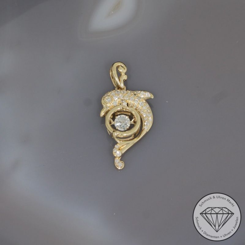 Wert 1960 € Brillant Diamant Anhänger in 585er 14 K Gelbgold - 94965