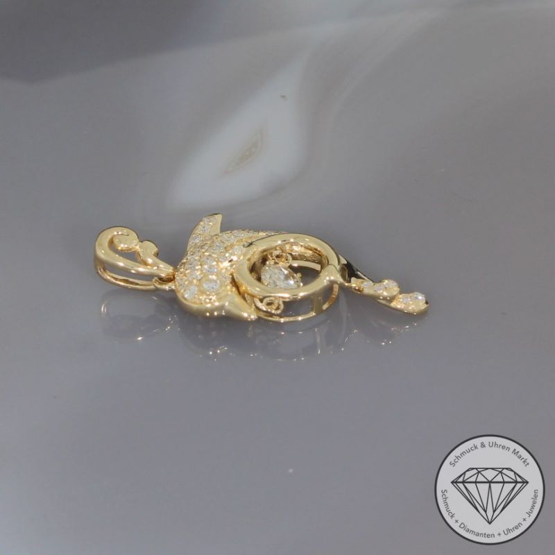 Wert 1960 € Brillant Diamant Anhänger in 585er 14 K Gelbgold - 94965