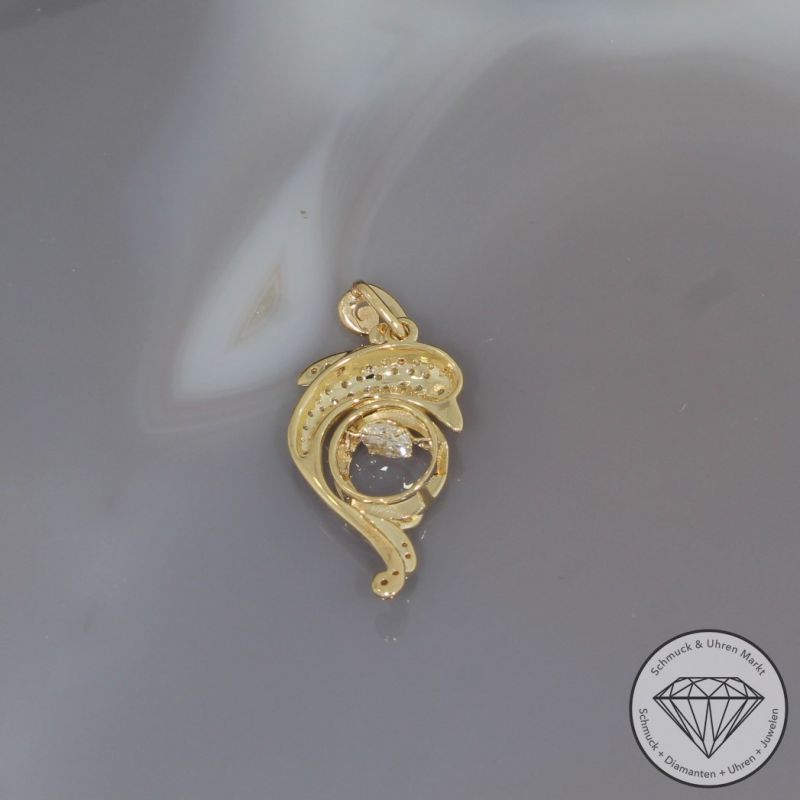 Wert 1960 € Brillant Diamant Anhänger in 585er 14 K Gelbgold - 94965