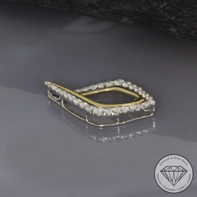 Sale! Wert 1960 € Bicolor Brillant Anhänger (0,50 carat) in 585er 14 K Gold - 94967