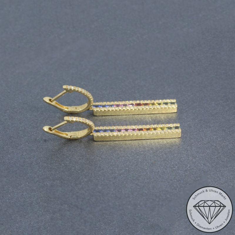 Wert 2790 € Diamant Saphir Ohrringe in 585er 14 K Gelbgold - H967