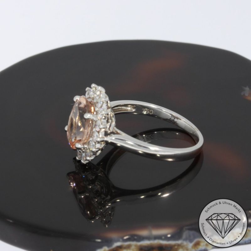 Wert 1850 € Brillant Morganit Ring in 750er 18 K Weißgold - 94993