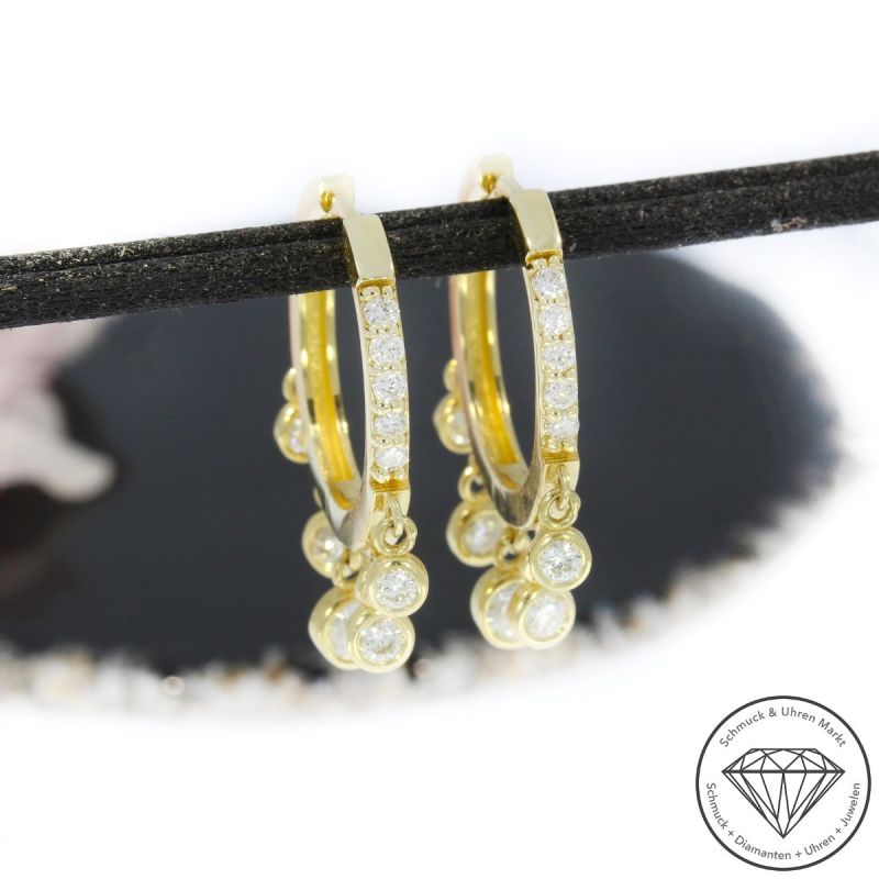 Wert 4170 € Brillant Creolen (0,78 carat) in 585er 14 K Gelbgold - 94995