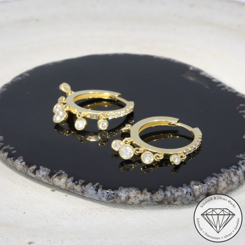 Wert 4170 € Brillant Creolen (0,78 carat) in 585er 14 K Gelbgold - 94995
