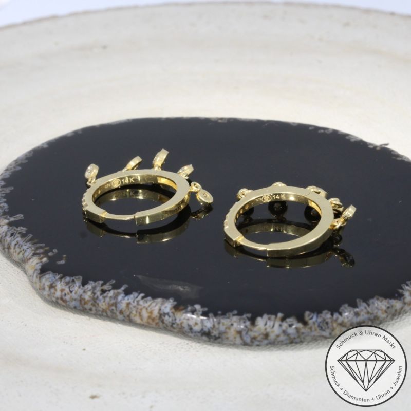 Wert 4170 € Brillant Creolen (0,78 carat) in 585er 14 K Gelbgold - 94995