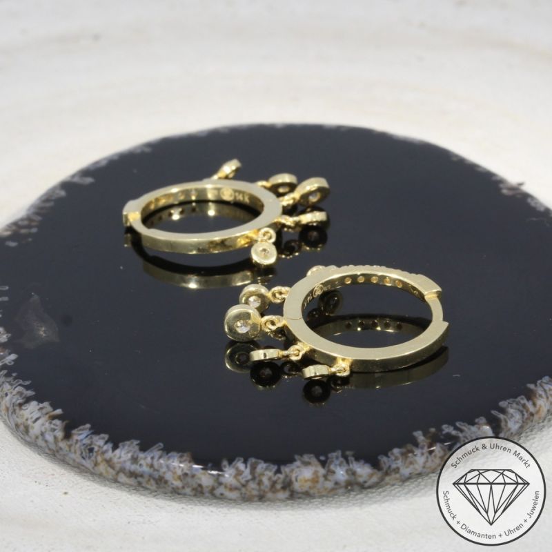 Wert 4170 € Brillant Creolen (0,78 carat) in 585er 14 K Gelbgold - 94995