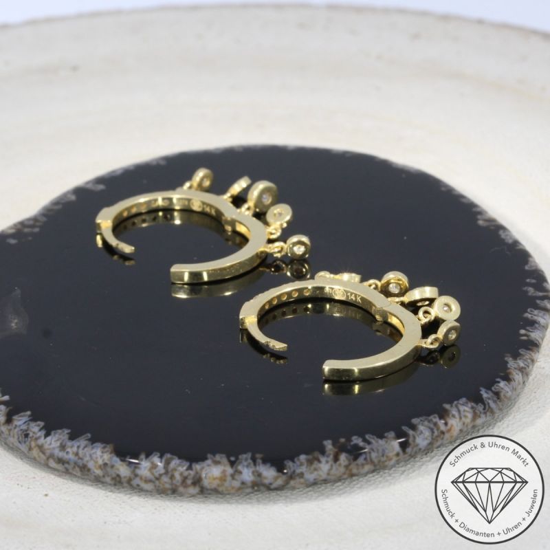 Wert 4170 € Brillant Creolen (0,78 carat) in 585er 14 K Gelbgold - 94995