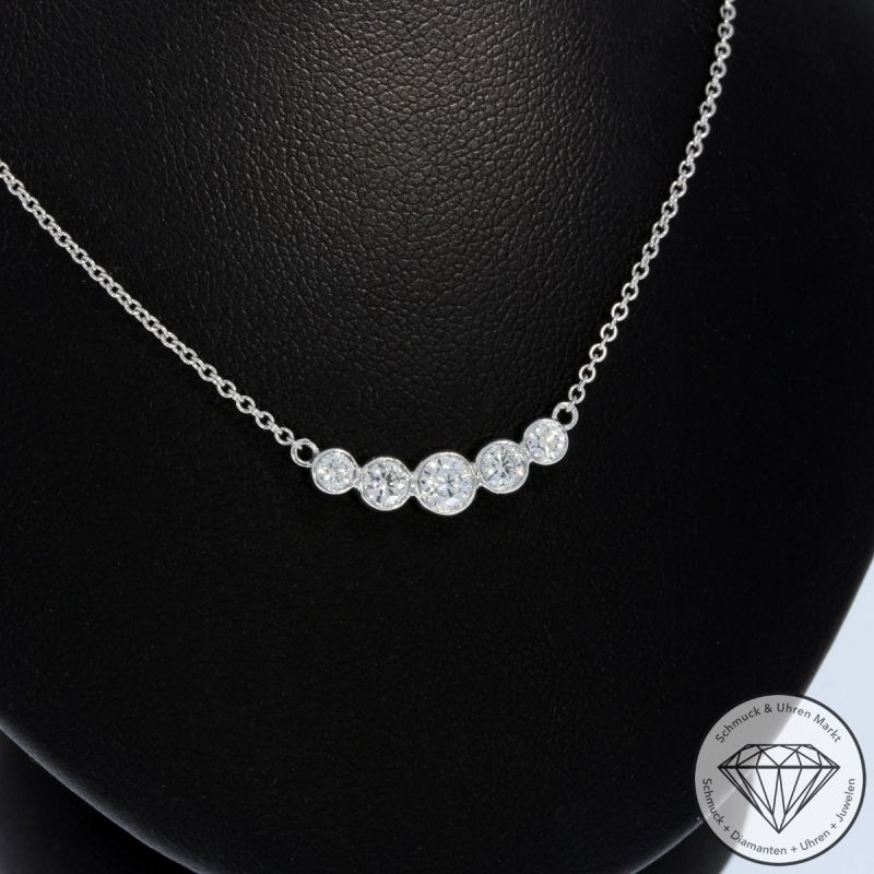 Wert 2490 € Brillant Collier (0,46 carat) in 585er 14 K Weißgold - H702