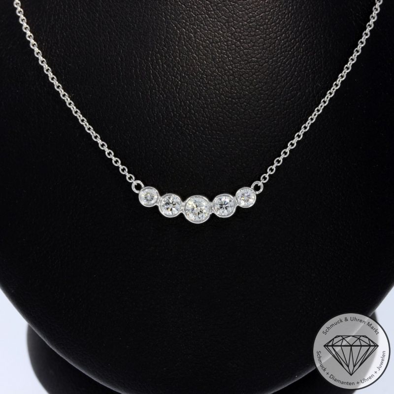 Wert 2490 € Brillant Collier (0,46 carat) in 585er 14 K Weißgold - H702