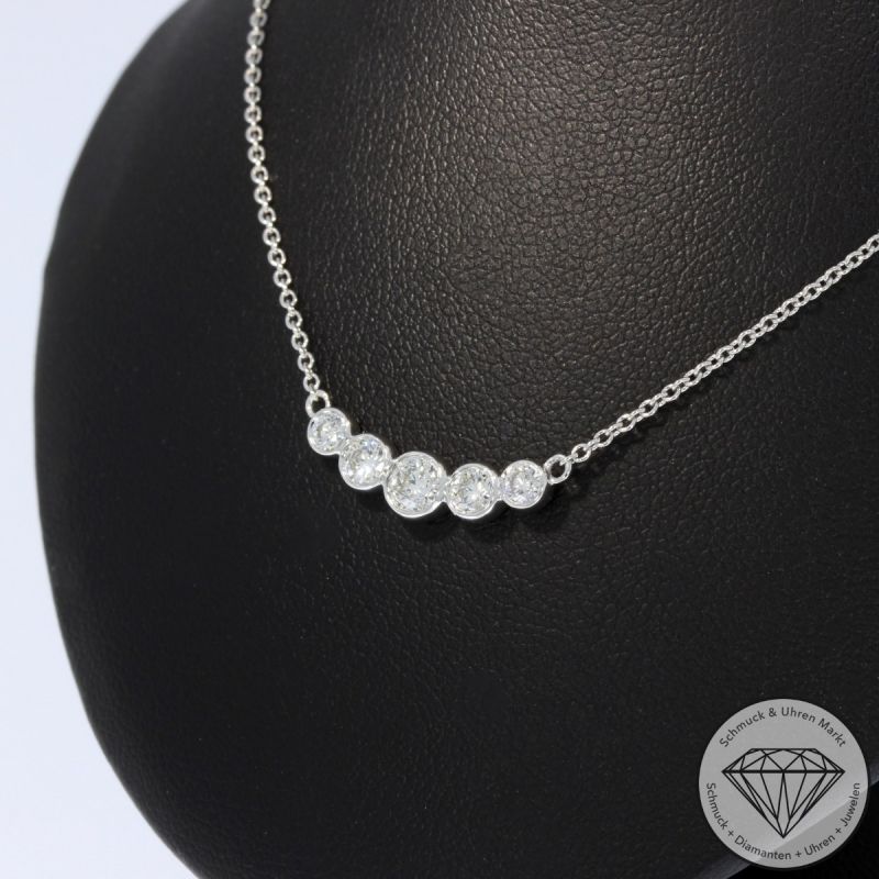 Wert 2490 € Brillant Collier (0,46 carat) in 585er 14 K Weißgold - H702