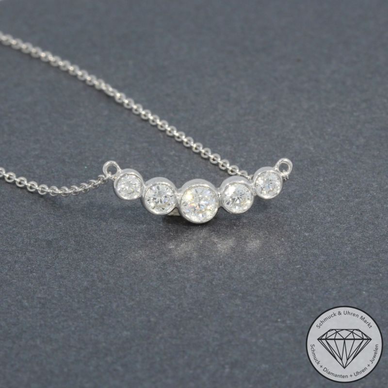 Wert 2490 € Brillant Collier (0,46 carat) in 585er 14 K Weißgold - H702