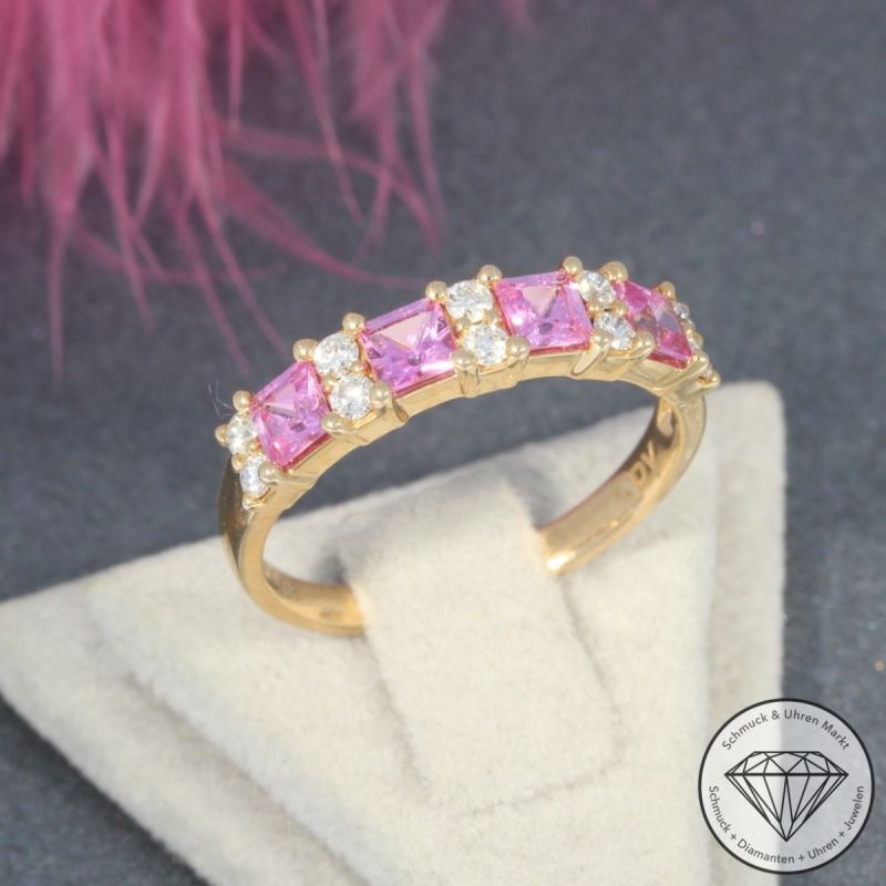 Wert 4850 Brillant Saphir Ring in 750er 18 K Rosegold - 94998