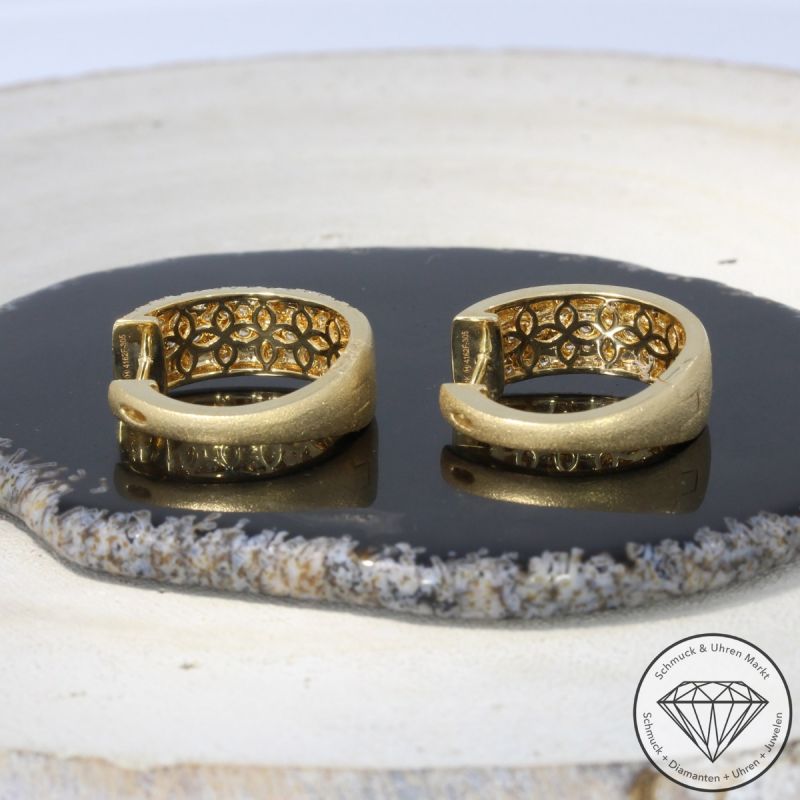 Wert 6390 € Brillant Creolen (1,11 carat) in 585er 14 K Gelbgold - H1609