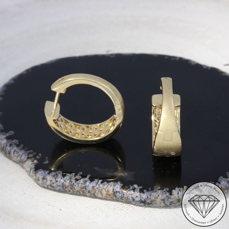 Wert 6390 € Brillant Creolen (1,11 carat) in 585er 14 K Gelbgold - H1609