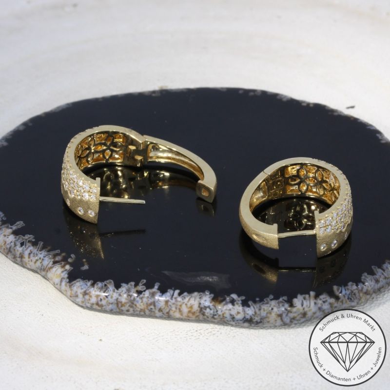 Wert 6390 € Brillant Creolen (1,11 carat) in 585er 14 K Gelbgold - H1609