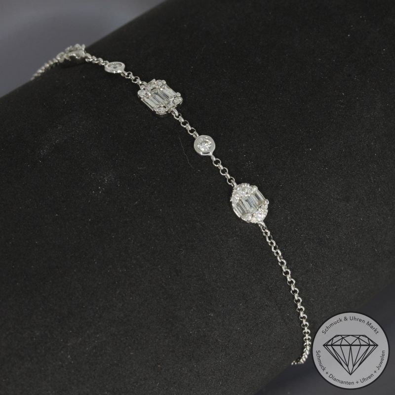 Wert 2270 € Brillant Diamant Armband in 750er 18 K Weißgold - 95001