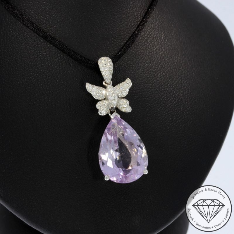 Wert 1810 € Brillant Amethyst Anhänger in 750er 18 K Weißgold - 95006