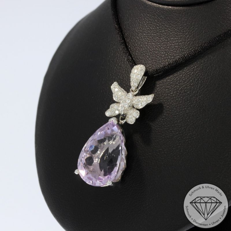 Wert 1810 € Brillant Amethyst Anhänger in 750er 18 K Weißgold - 95006